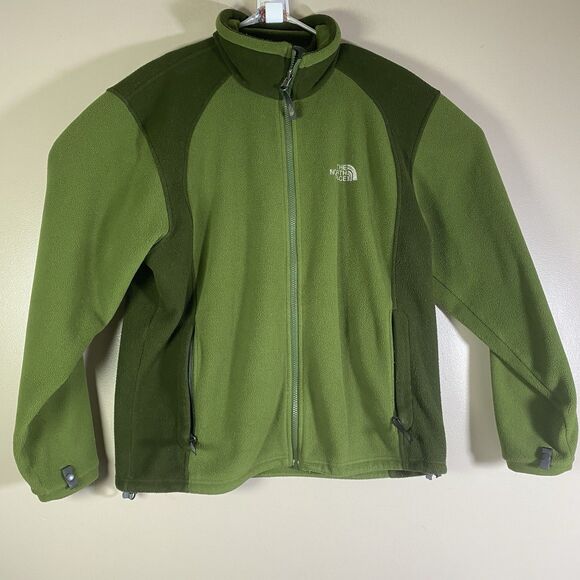 North Face Men’s Medium 2 Tone Green Fleece  1/4 Zip Jacket - Picture 1 of 16